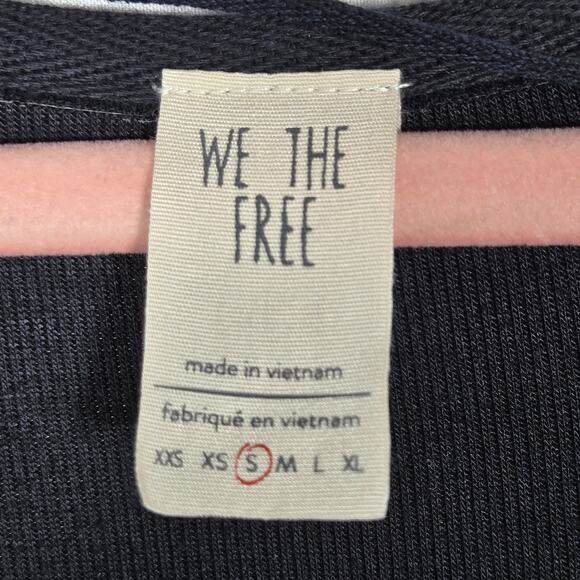 We The Free Love Valley Top Womens Small Black Long Sleeve Boho Peasant Flowy - Picture 4 of 10